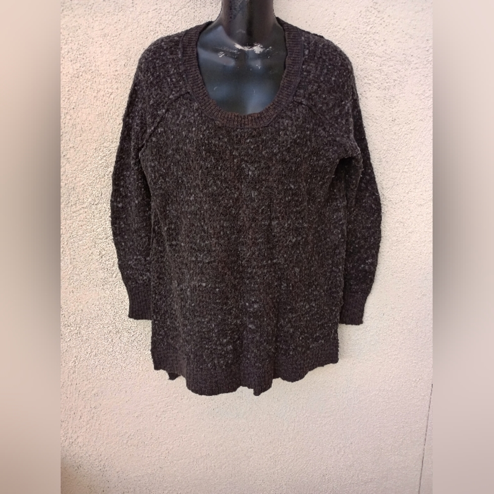 Free People Jeepster Honeycomb Knit Oversized Tunic Sweater Charcoal Gray XSmall